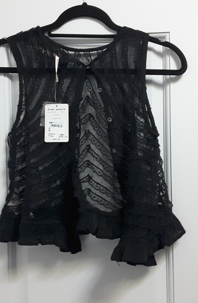 Black lace sleeveless top
